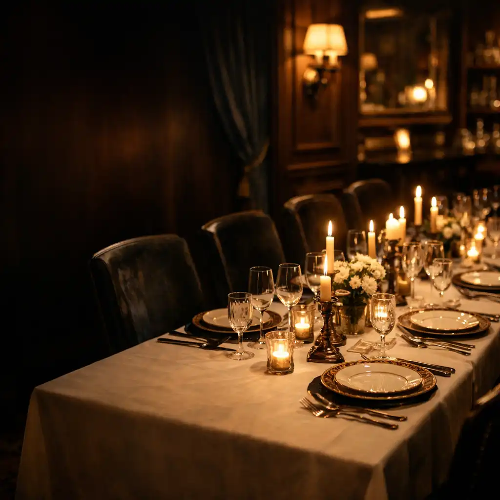 Table de dîner privé élégante