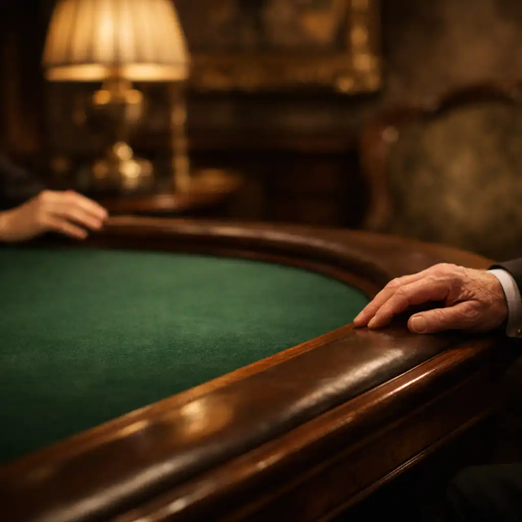 Table de poker dans une ambiance tamisée